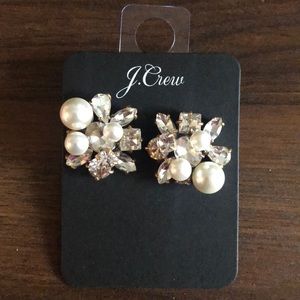 J Crew Pearl and Diamond Earrings